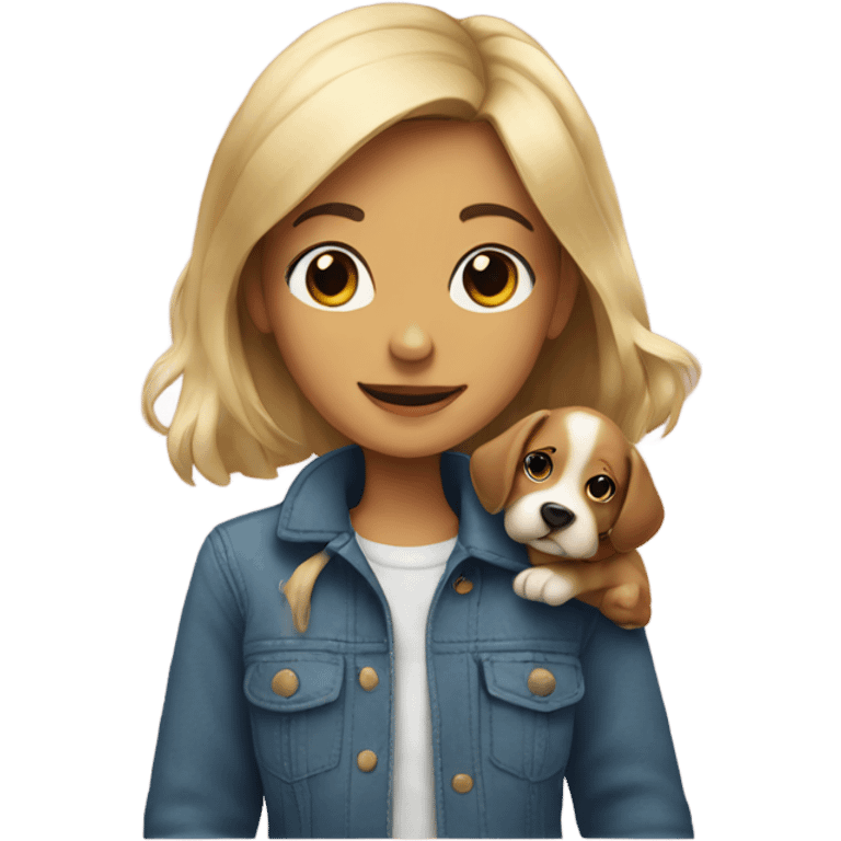 girl with puppy  emoji