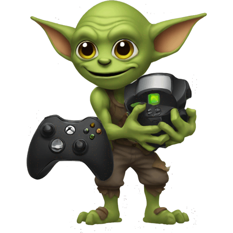 goblin holding an xbox controller emoji