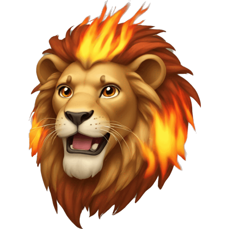 Lion with flaming mane emoji