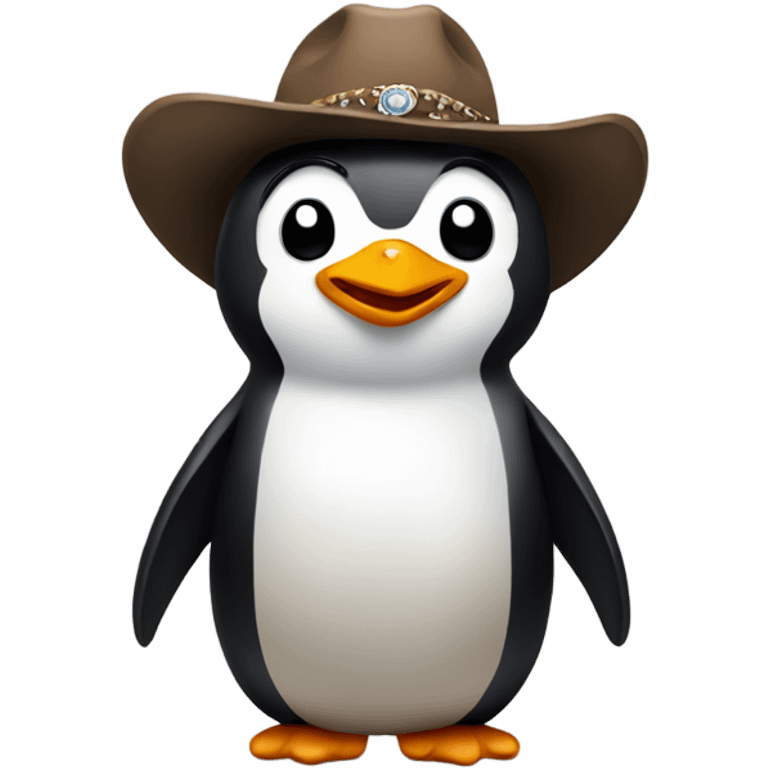 Penguin wearing cowboy hat emoji