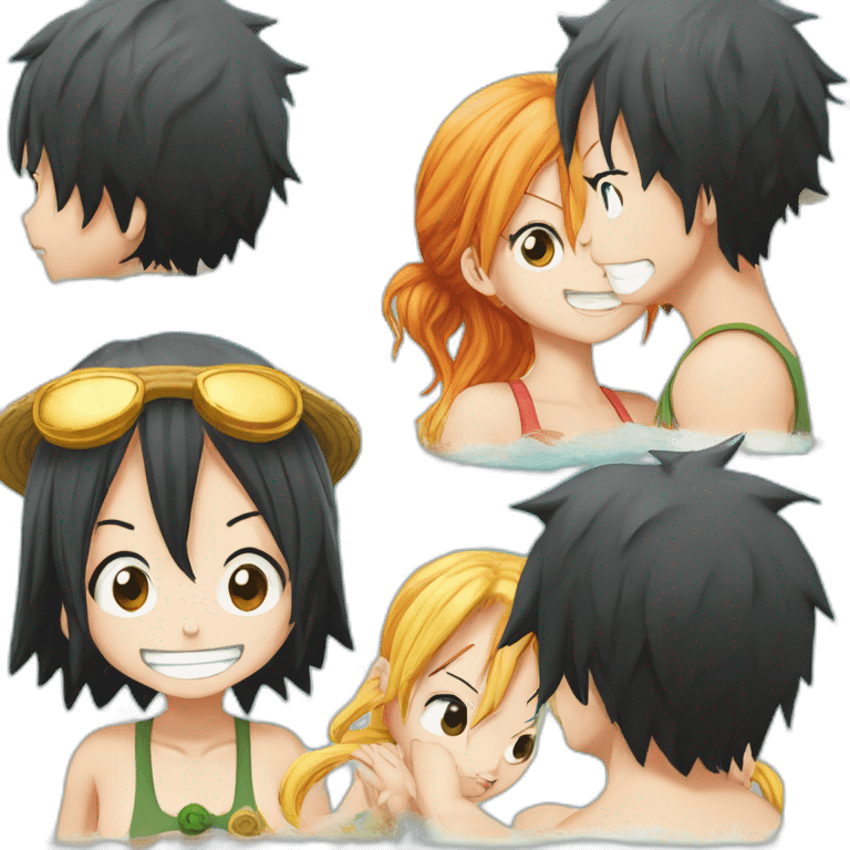 nami et luffy font l amour emoji