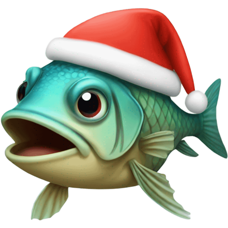 Fish with christmas hats emoji