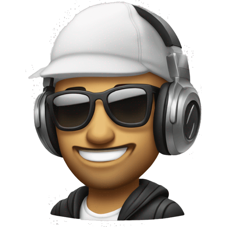 DJ de piel blanca con parche pirata emoji