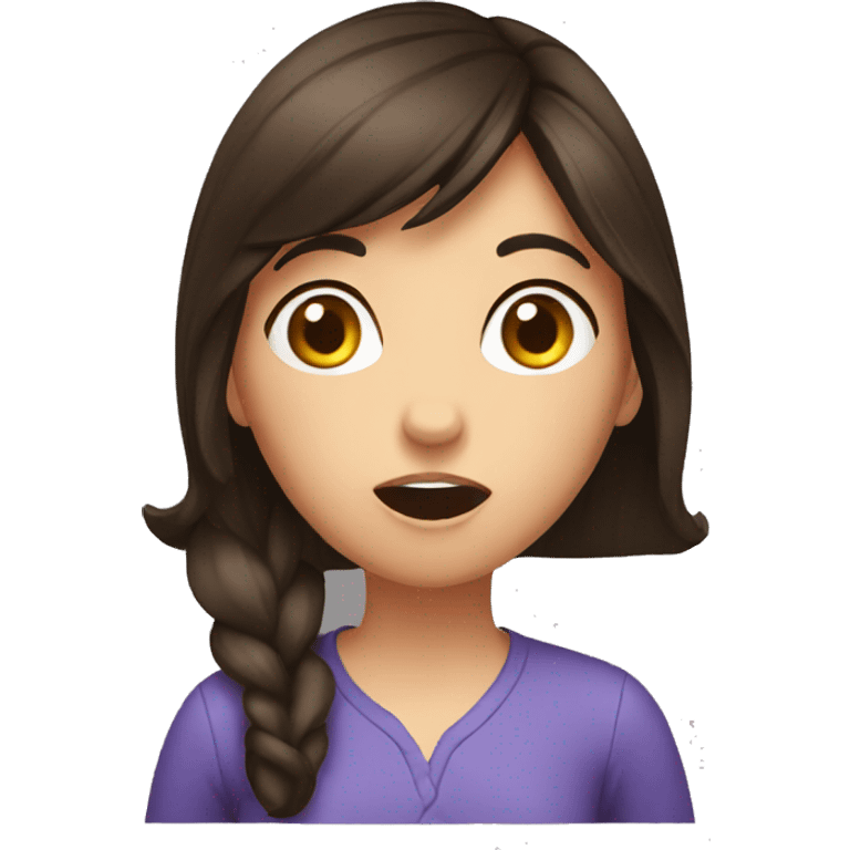 surprised brunette girl emoji