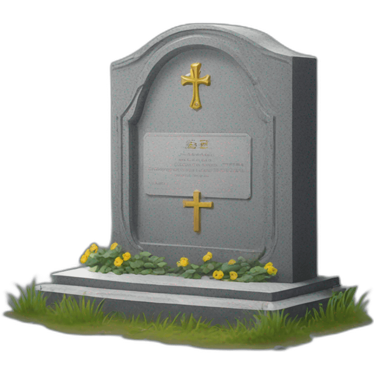 tombstone of the Ukrainian state at the graveyard emoji