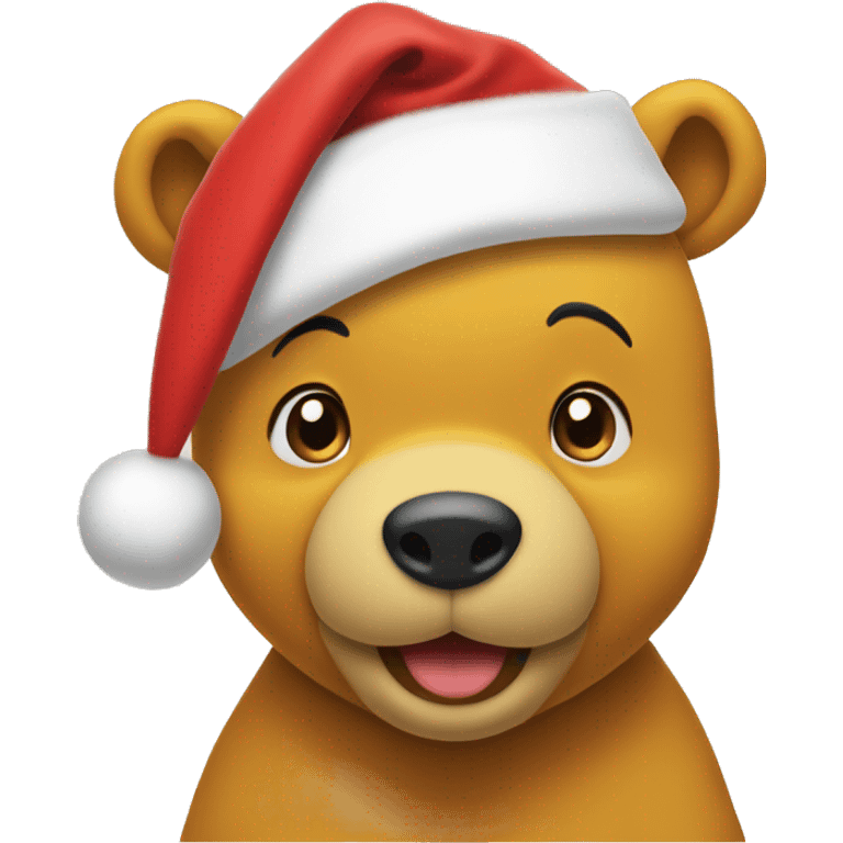 pooh bear in a santa hat emoji