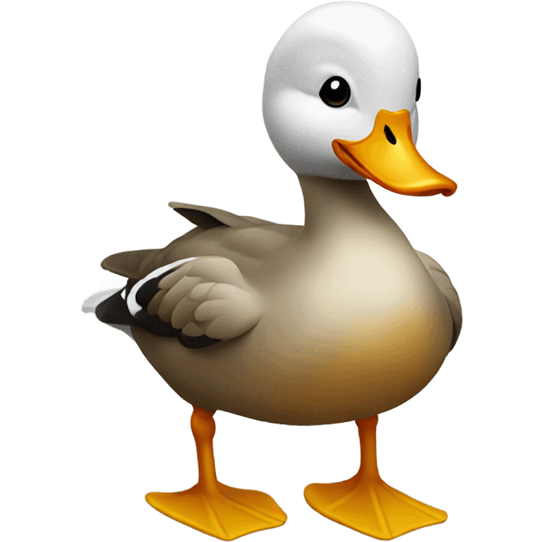 Duck with duck heads for feet emoji