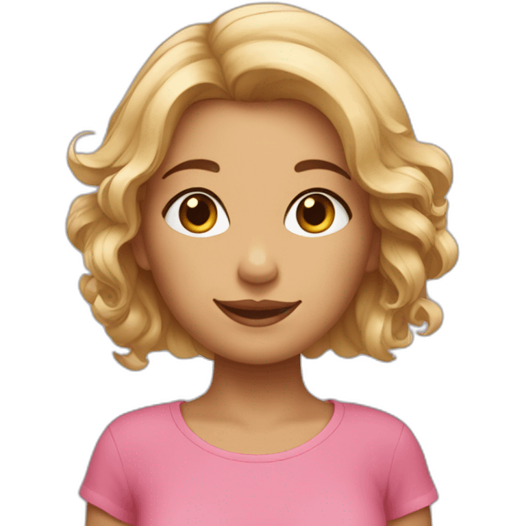 Filles avec des petits cheveux emoji