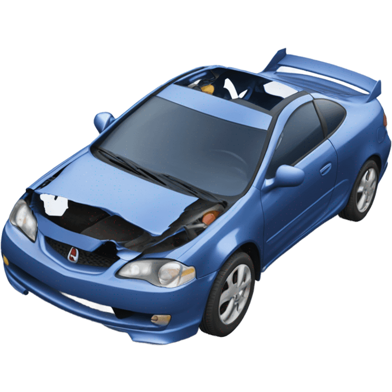 crashed Blue 2002 Acura RSX emoji