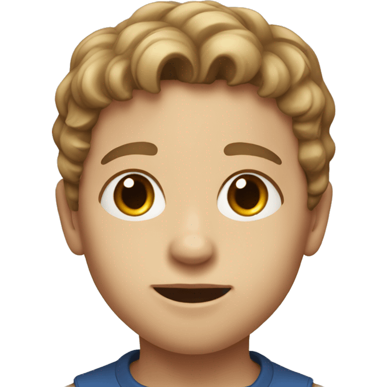 realistic portrait of a boy with light brown hair emoji