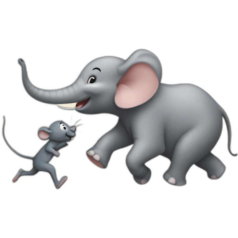 mouse chasing elephant emoji