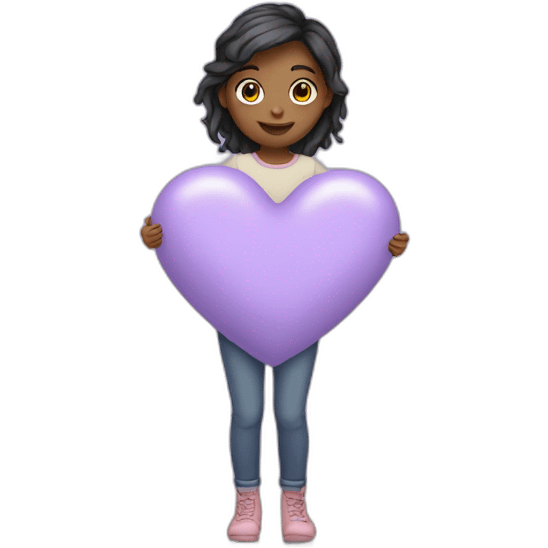 Lavender colour heart with girl emoji emoji