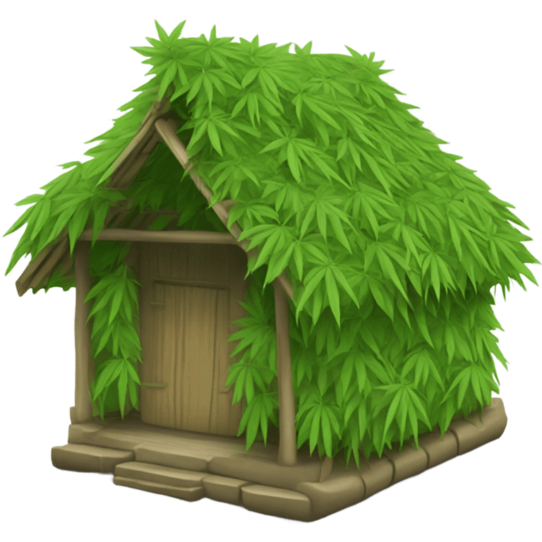 thai hut cannabis leaf roof emoji