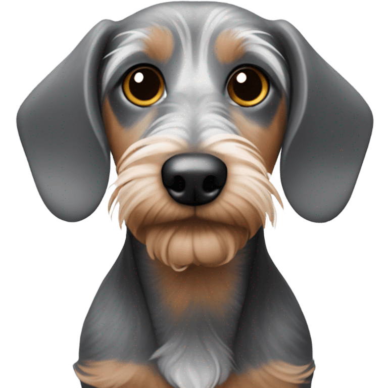 Grey and white dachshund wirehaired emoji