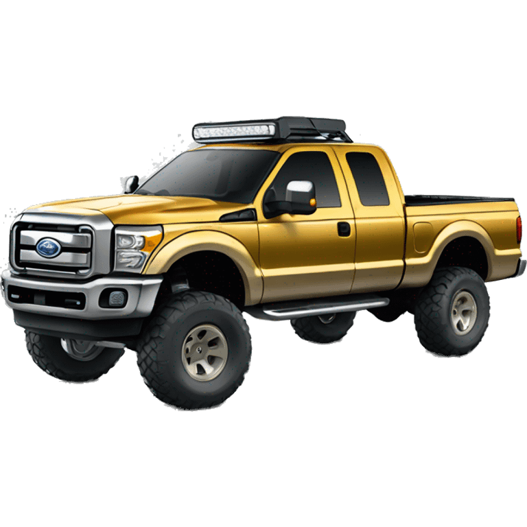 Gold off-road lifted ford f250 emoji