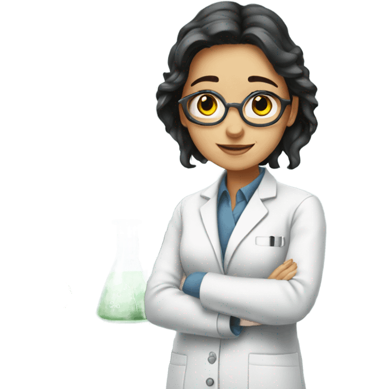 European girl in the laboratory emoji