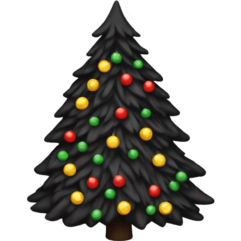 Black Christmas tree emoji