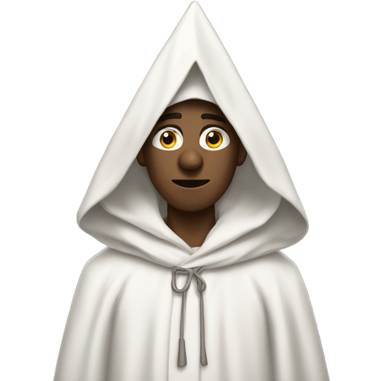 guy in white robes pointy triangle hood with eyeholes emoji