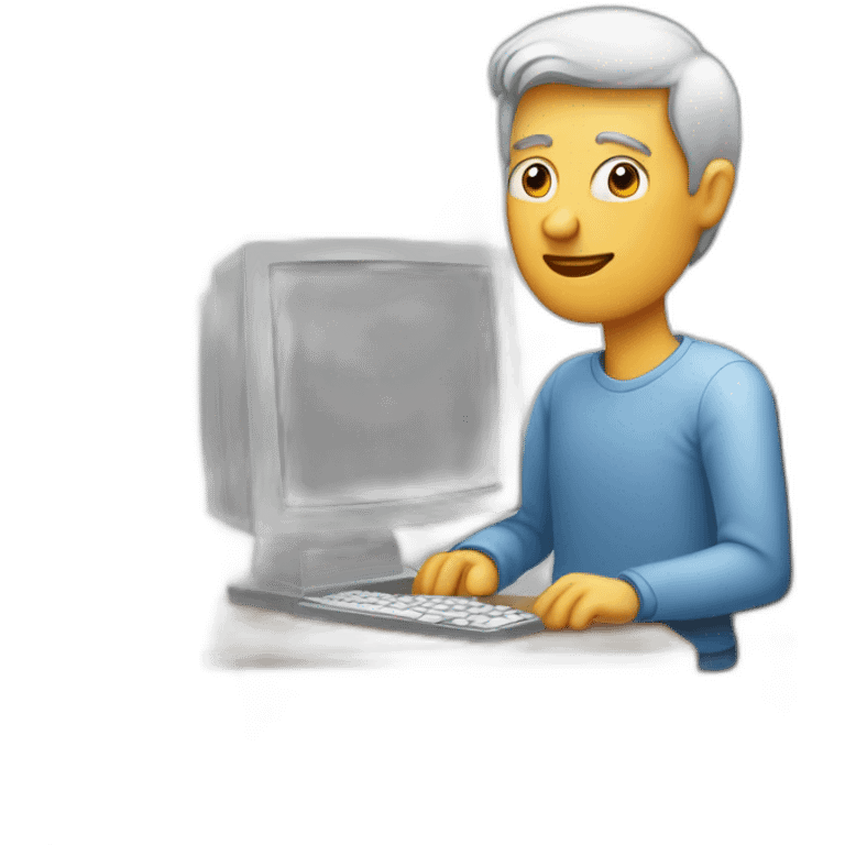 man behind computeur emoji