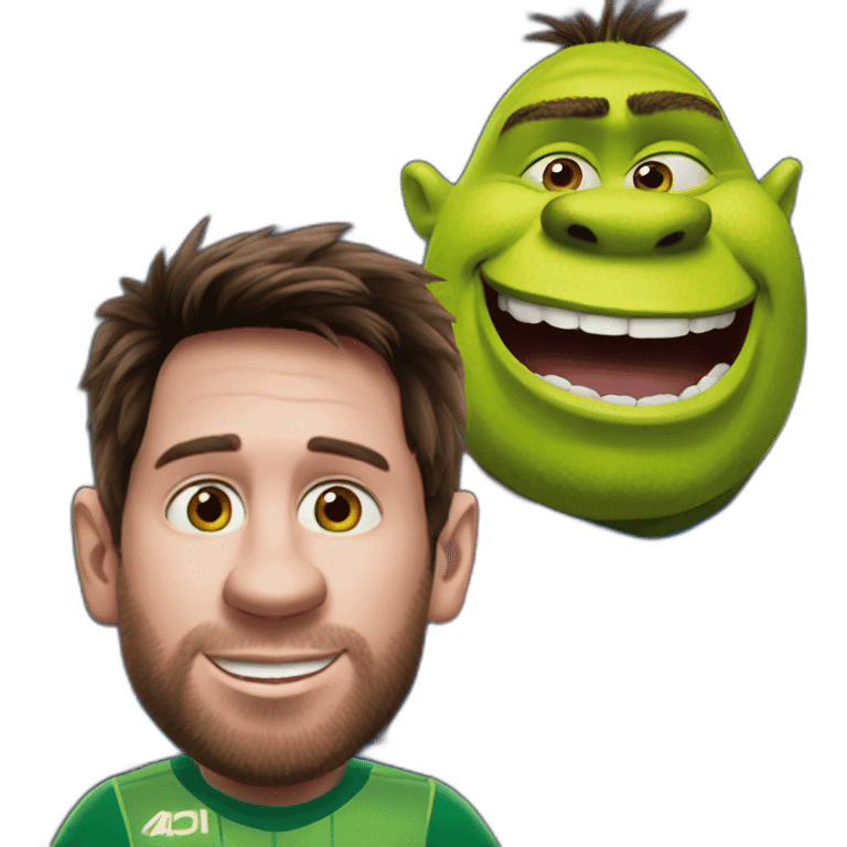 messi and shrek emoji