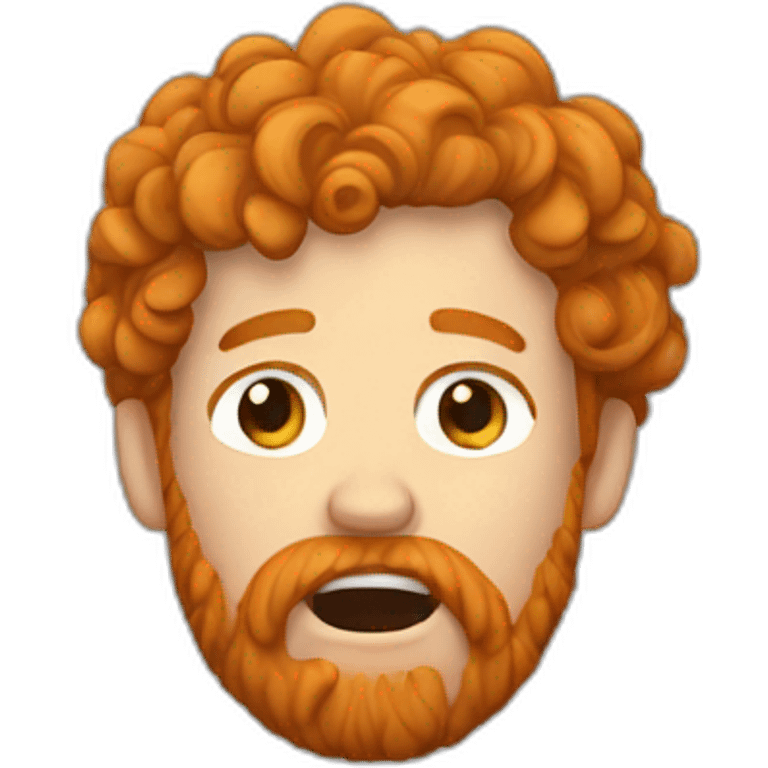 curly ginger bearded man crying emoji