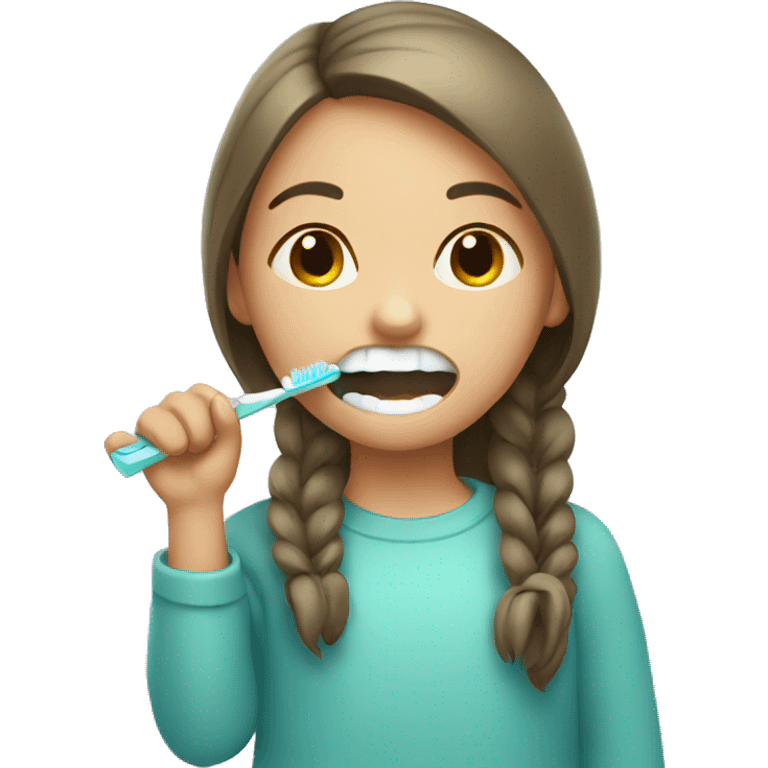 Girl brushing teeth  emoji