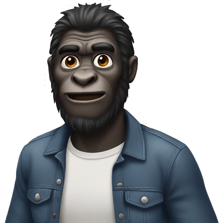 man who looks like a gorilla emoji