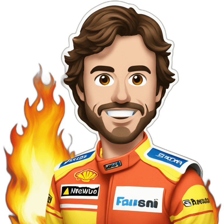 fernando alonso F1 in flames emoji