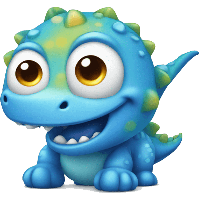 Blue cute Dino  emoji