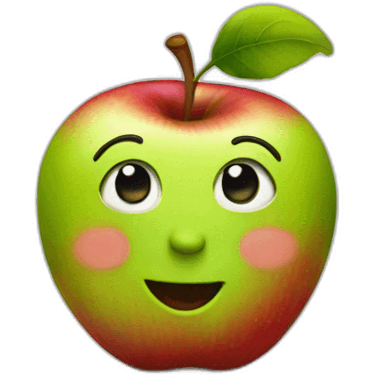 a funny apple emoji