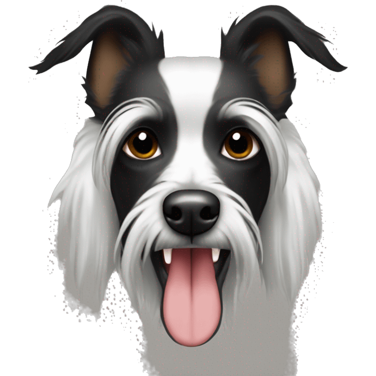 Black Chinese crested with side tongue emoji