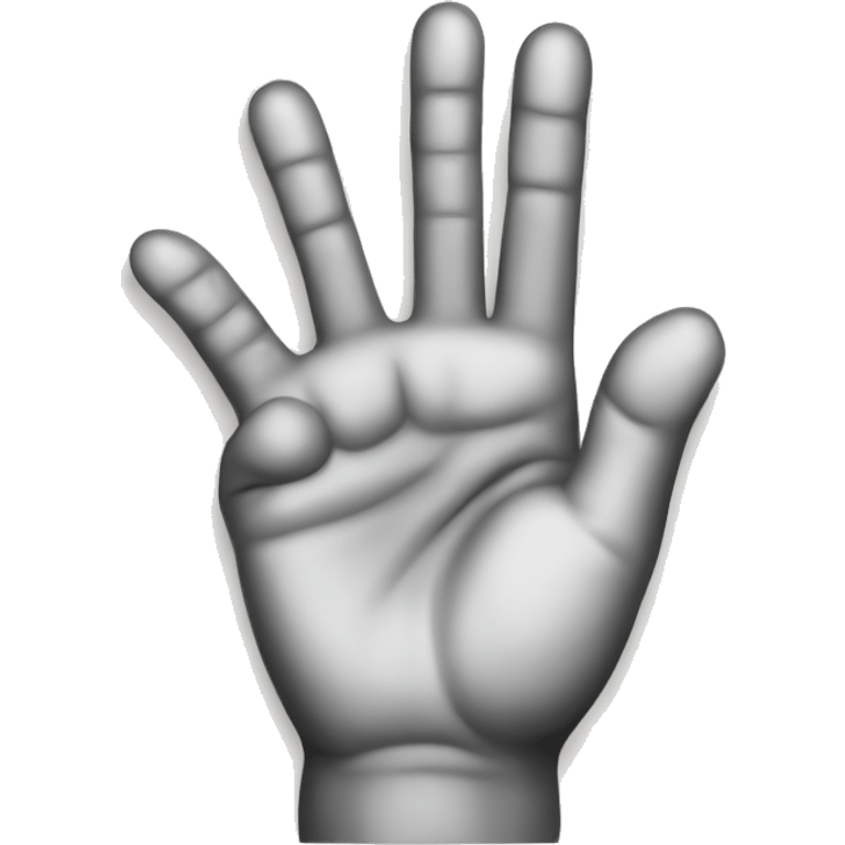 Hand with middle, pointer, and thumb sticking up emoji