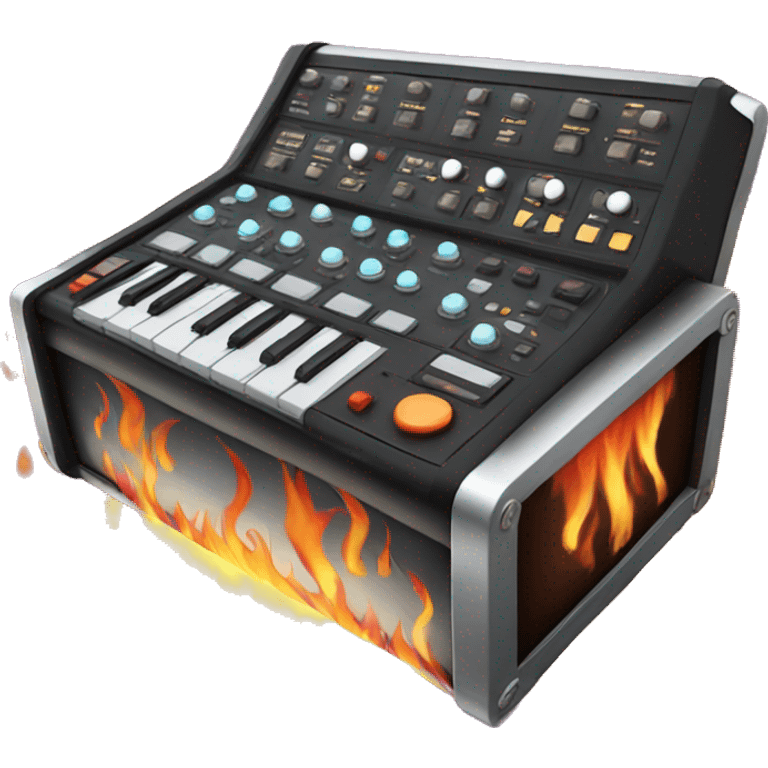 drum machine with flames emoji