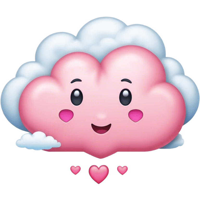 a cloud with a pink heart in the middle emoji