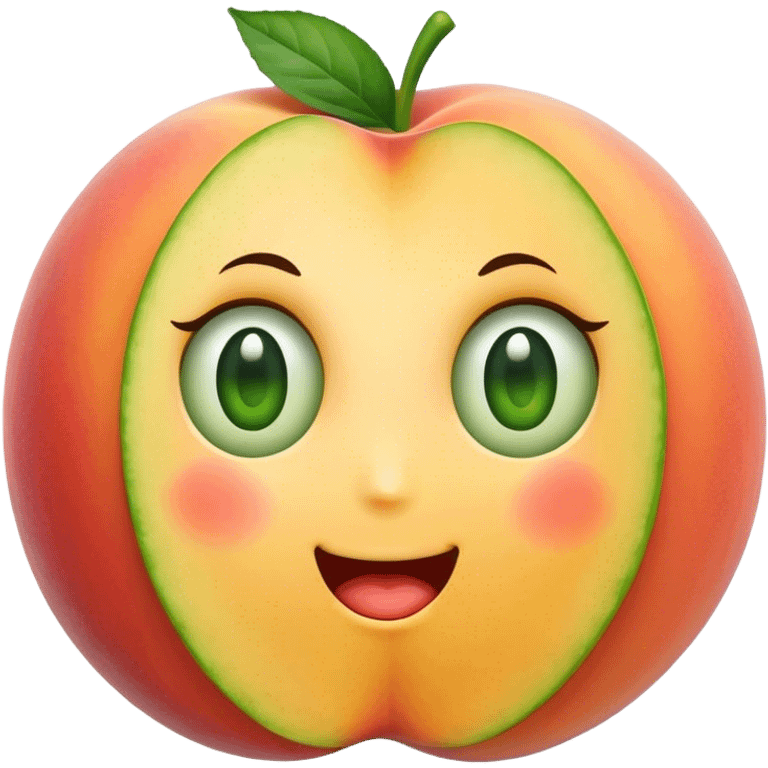 Peach with a cucumber inside emoji