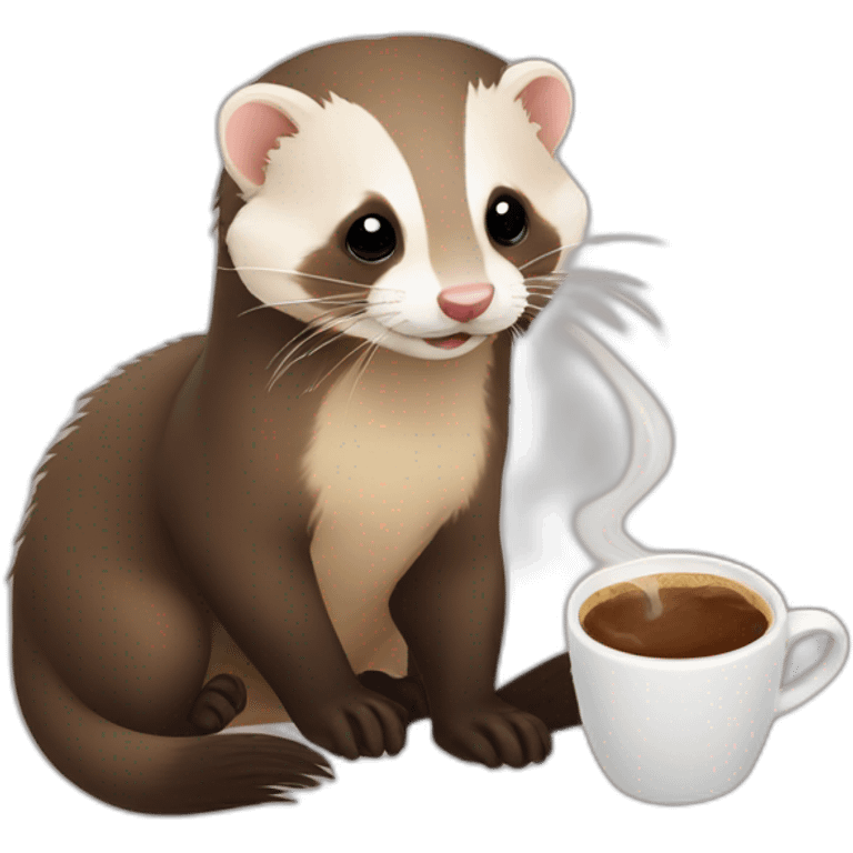 Ferret drinking coffee emoji