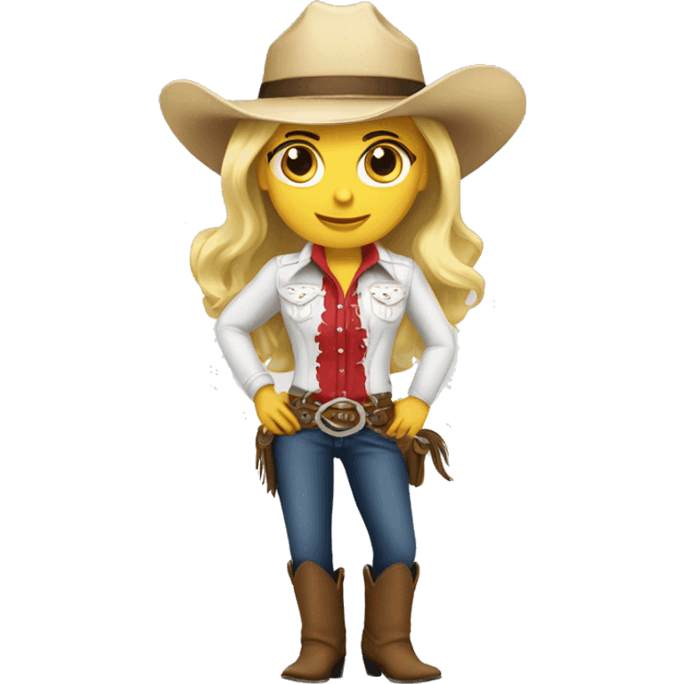 Blonde white cowgirl  emoji