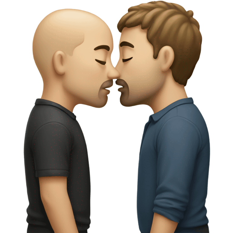 White men kissing  emoji