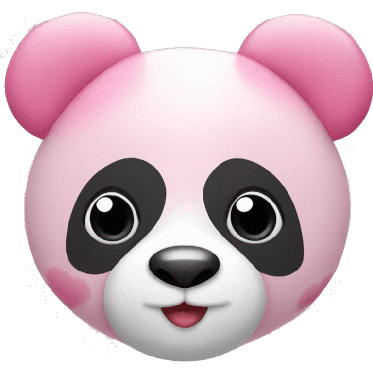 Cara del panda con todas sus partes, con corazones de color rosa pastel  emoji