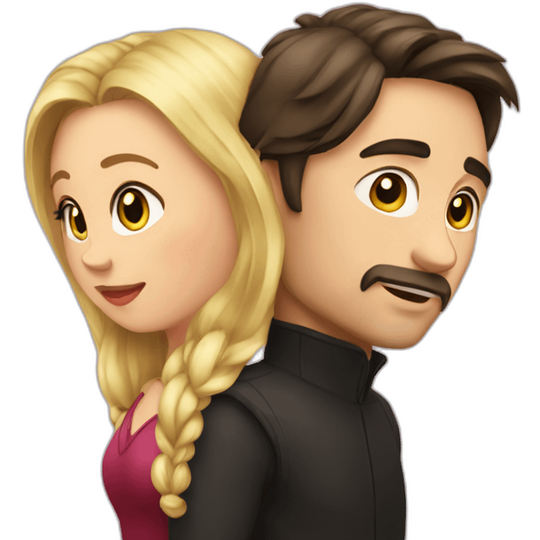 Vladimir and Kristina on love emoji