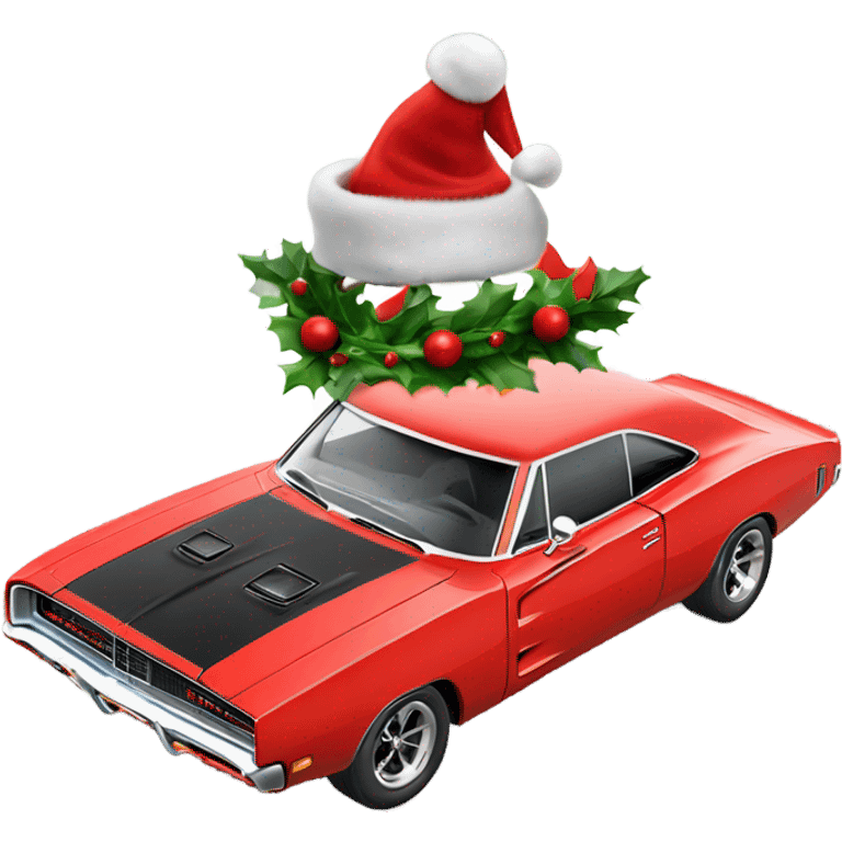 1969 dodge charger with Christmas Hat emoji