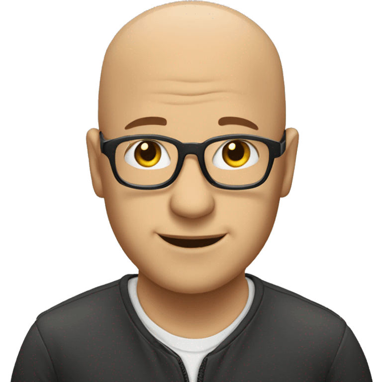 bald man with glasses indoors emoji