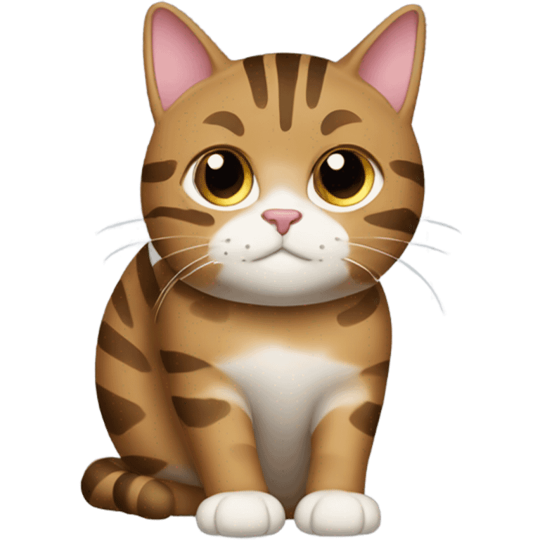 Chubby brown tabby cat  emoji