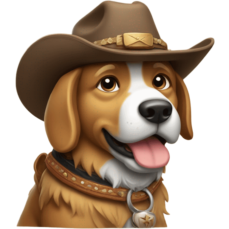 a cowboy riding a dog  emoji