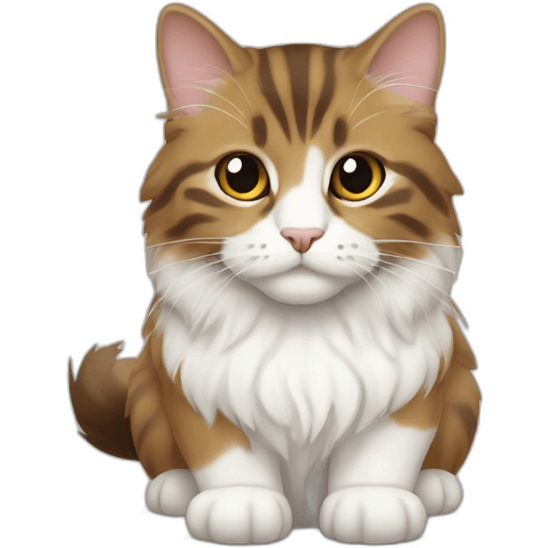 Norwayjan Forest cat white brown emoji