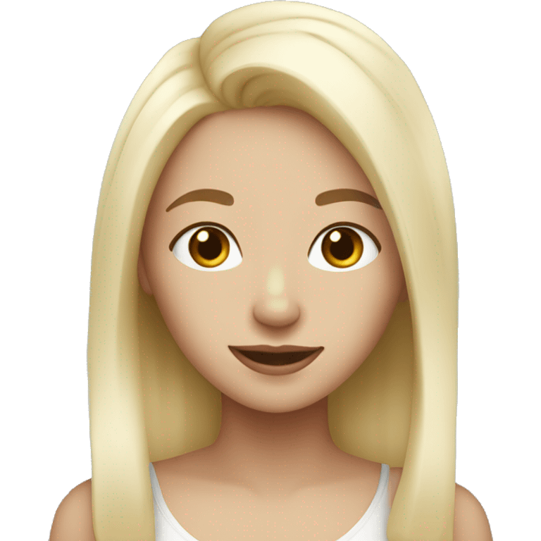 White blonde girl being cute emoji