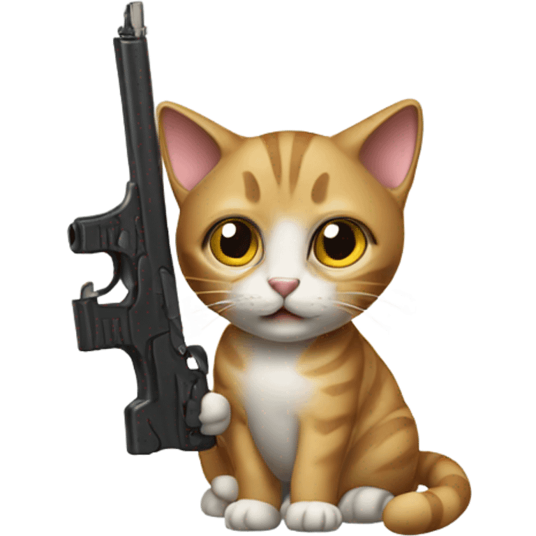 Cat with gun emoji