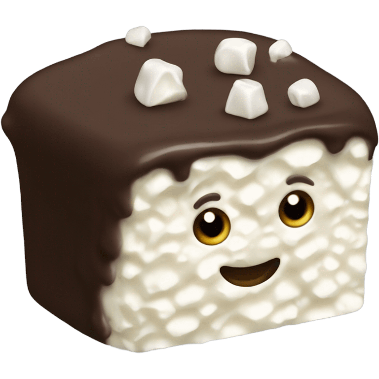 cottage cheese in chocolate coat emoji