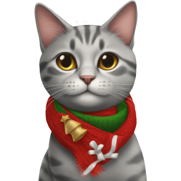 Christmas scarf on a cat emoji