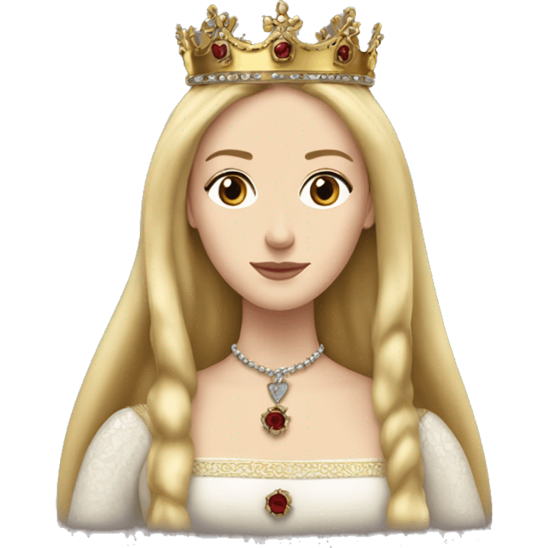 Queen Jane tudor England long blonde hair crown emoji